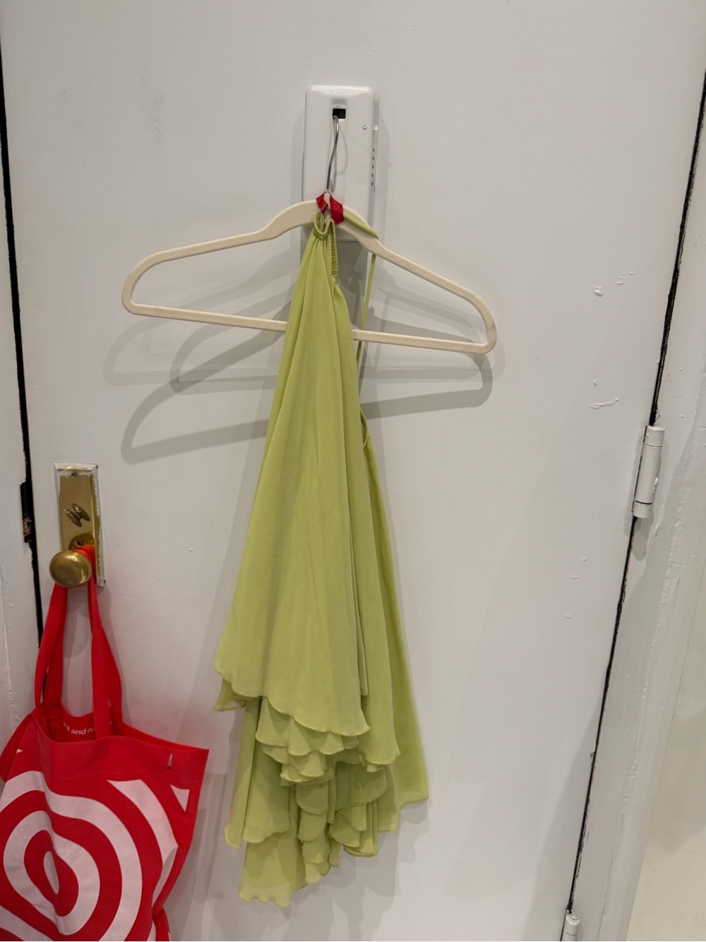 Women's Lime Halter Ruffle Formal Dress - Brand Not Specified